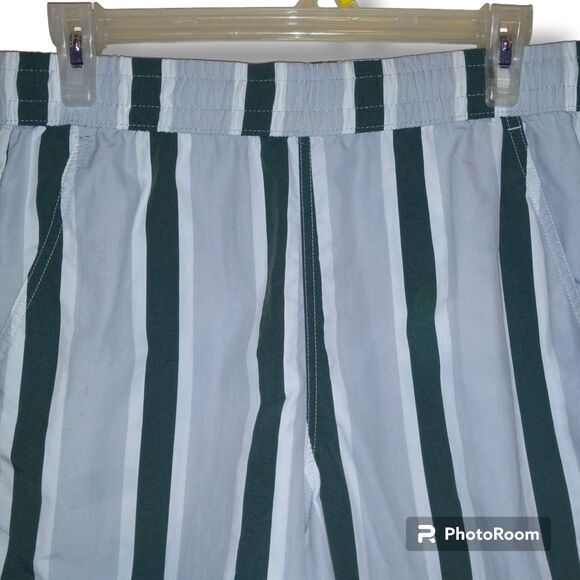 Original Use Striped Swim Trunk Shorts-Small-Mesh Lined-Pockets-Elastic Waist - Picture 2 of 8